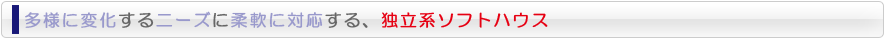 多様に変化するニーズに柔軟に対応する、独立系ソフトハウス